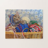Daisy's Yarn - Katze in einem Sammelkorb aus Garnp Puzzle (Horizontal)