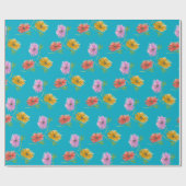 DaisyTrio Blue Wrapping Paper Geschenkpapier (Flach)