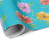 DaisyTrio Blue Wrapping Paper Geschenkpapier (Rolleneckpunkt)