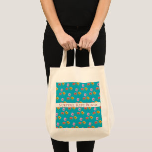 DaisyTrio Blue Wrapping Paper Tragetasche
