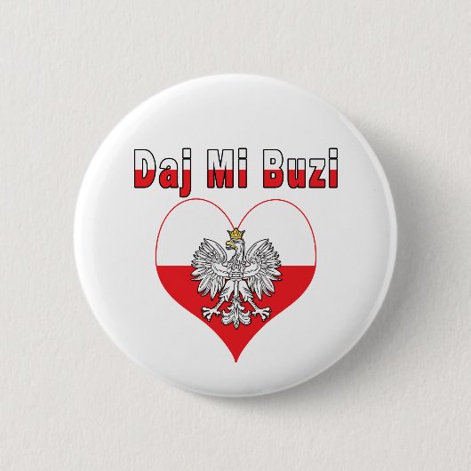 Daj Mi Buzi Eagle Heart Button (Vorderseite)
