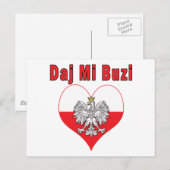 Daj Mi Buzi Eagle Heart Postkarte (Vorne/Hinten)
