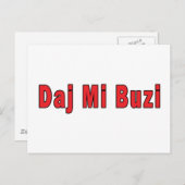 Daj Mi Buzi - Gib mir einen Kuss Postkarte (Vorne/Hinten)