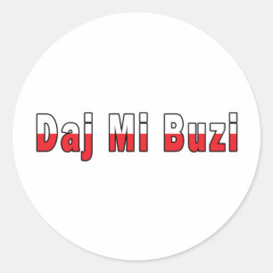 Daj Mi Buzi - Gib mir einen Kuss Runder Aufkleber