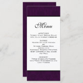 Dak Plum Damask Wedding Menu Menükarte (Vorne/Hinten)