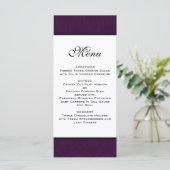 Dak Plum Damask Wedding Menu Menükarte (Stehend Vorderseite)