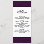 Dak Plum Damask Wedding Menu Menükarte (Vorderseite)