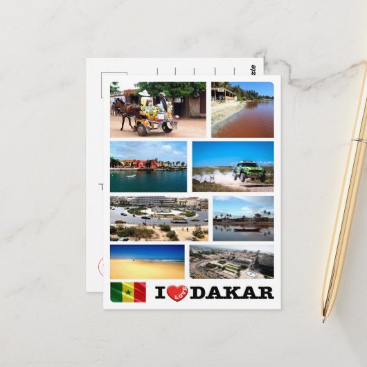 Dakar I Love - Senegal - Postkarte (Vorderseite/Rückseite Beispiel)