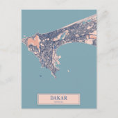 Dakar Senegal Afrika Windige Stadtkarte Reise Postkarte (Vorderseite)