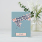 Dakar Senegal Afrika Windige Stadtkarte Reise Postkarte (Stehend Vorderseite)