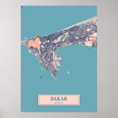 Dakar - Senegal Breezy City Map Poster (Vorne)