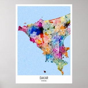 Dakar Senegal City Map Poster