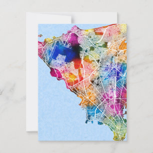 Dakar Senegal City Map Postkarte