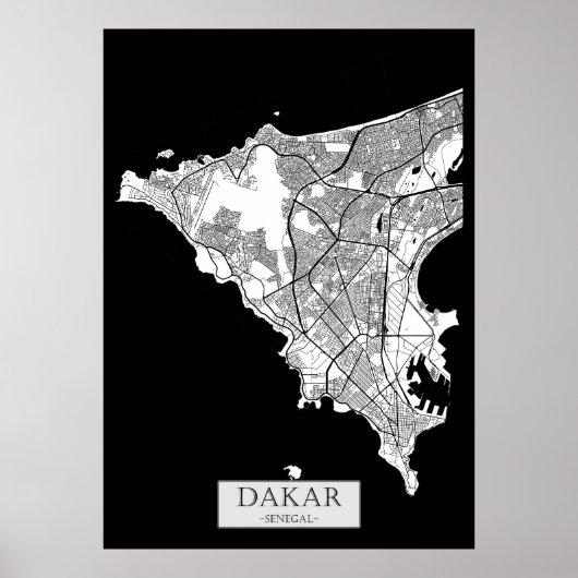 Dakar Senegal Map Poster (Vorne)