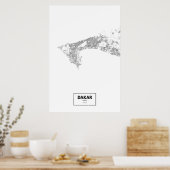 Dakar, Senegal (schwarz auf weiß) Poster (Küche)