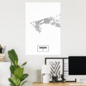 Dakar, Senegal (schwarz auf weiß) Poster (Heimbüro)
