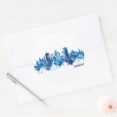 Dakar Senegal Skyline Blue Runder Aufkleber (Umschlag)