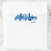 Dakar Senegal Skyline Blue Runder Aufkleber (Tasche)