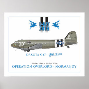 DAKOTA C47 SKYTRAIN - DRAG "EM OOT POSTER