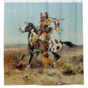 „Dakota Chief“ Western Art von Charles M. Russell Duschvorhang