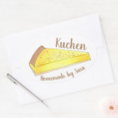 Dakota Kuchen German Dessert Cake Slice gebacken v Ovaler Aufkleber (Umschlag)