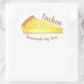 Dakota Kuchen German Dessert Cake Slice gebacken v Ovaler Aufkleber (Tasche)