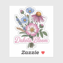 Dakota Wildblumenblüte – Boho Floral Prairie Desi Aufkleber
