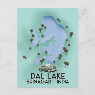 Dal Lake,Srinagar,Indien Reiseplakat Karte