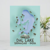 Dal Lake, Srinagar, Indien Reiseplakat Karte (Stehend Vorderseite)