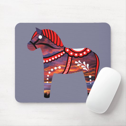 Dala Folk Pferd pnng - Pferdefarbe/Bild ändern Mousepad (Mit Mouse)