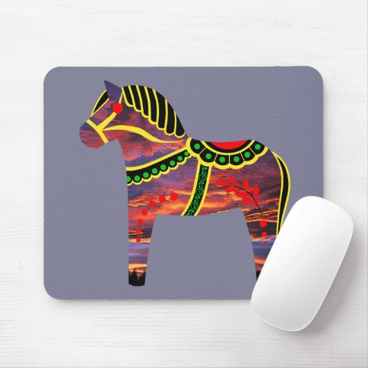 Dala Folk Pferd pnng - Pferdefarbe/Bild ändern Mousepad (Mit Mouse)