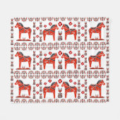 Dala Folkpferd, nordisch/norwegisch, weiß/rot Fleecedecke (Vorderseite (Horizontal))