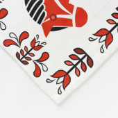 Dala Folkpferd, nordisch/norwegisch, weiß/rot Fleecedecke (Ecke)