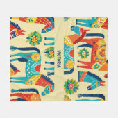 Dala Hora Watercolor Benutzerdefiniertes Muster Fleecedecke (Vorderseite (Horizontal))