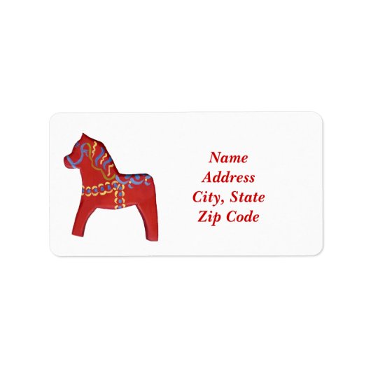 Dala Horse Address Labels Adressaufkleber (Vorne)