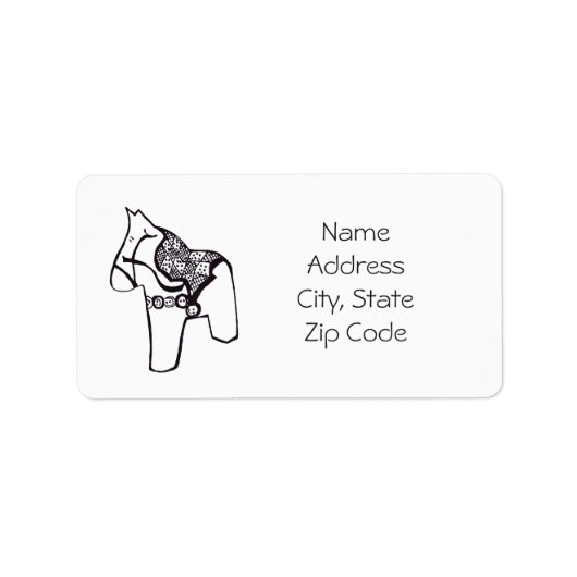 Dala Horse Address Labels Adressaufkleber (Vorne)