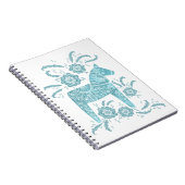 Dala Horse - Aquamarines und weißes Notebook Notizblock (Rechte Seite)