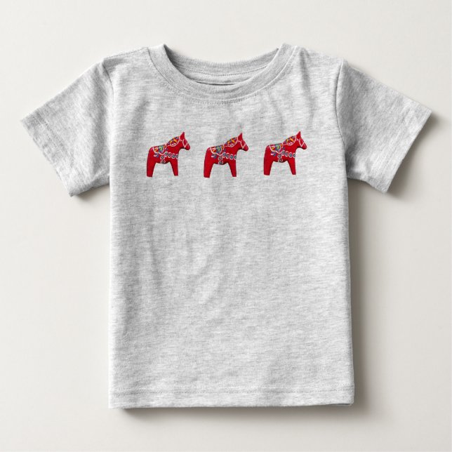 Dala Horse Baby Romper Baby T-shirt (Vorderseite)