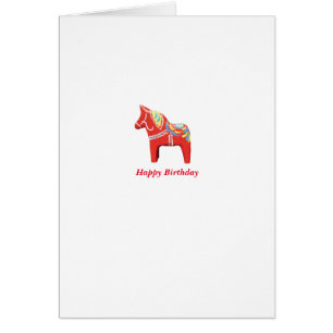 Dala Horse Birthday Card