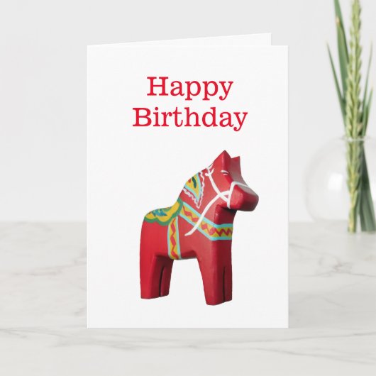 Dala Horse Birthday Card Karte (Vorderseite)