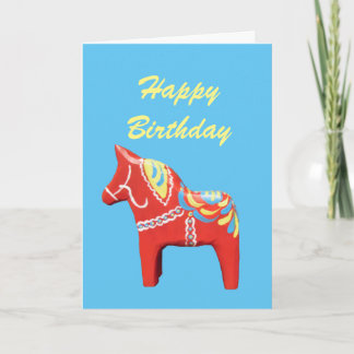 Dala Horse Birthday Card Karte