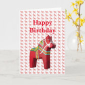 Dala Horse Birthday Card Karte (Gelbe Blume)