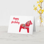 Dala Horse Birthday Karte (Gelbe Blume)