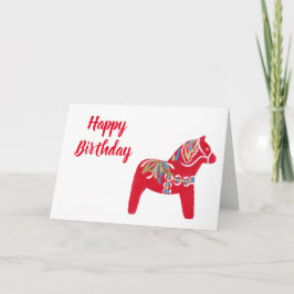 Dala Horse Birthday Karte