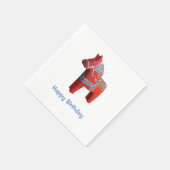 Dala Horse Birthday Paper Napkins Serviette (Ecke)