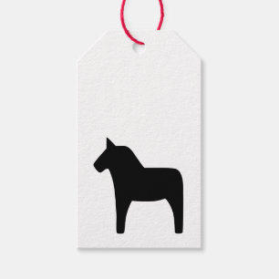 Dala Horse Black Gift Tags Geschenkanhänger