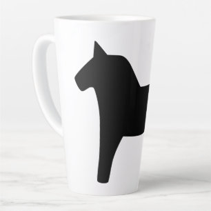 Dala Horse Black Latte Tasse