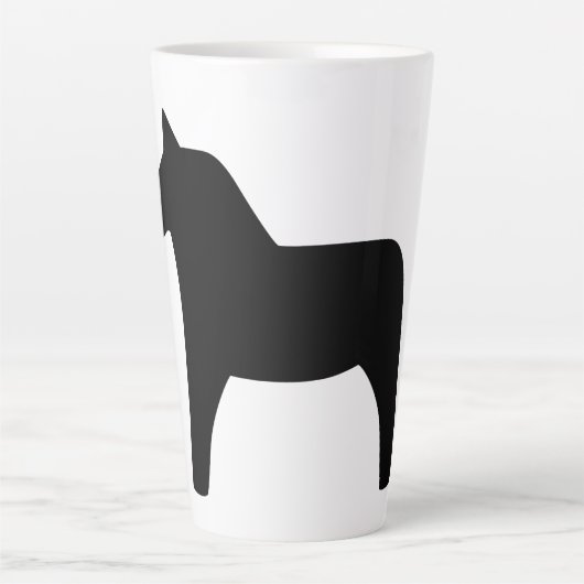 Dala Horse Black Latte Tasse (Vorderseite)