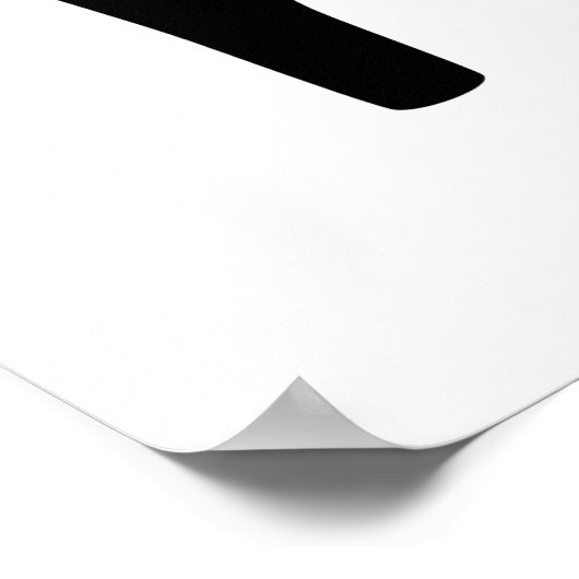 Dala Horse Black on White Poster (Ecke)