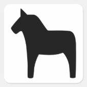 Dala Horse Black Sticker (Vorderseite)